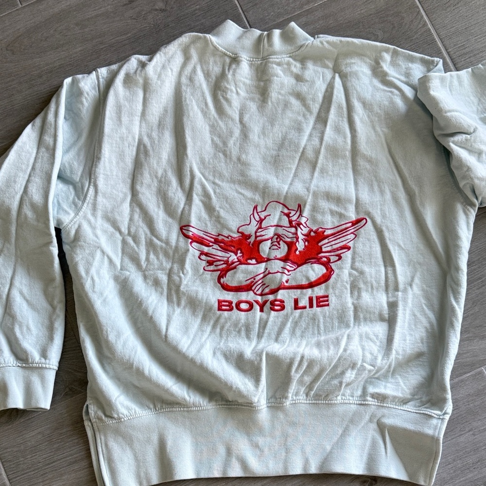 Boys Lie Light Blue Graphic Sweatshirt - Picture 4 of 4